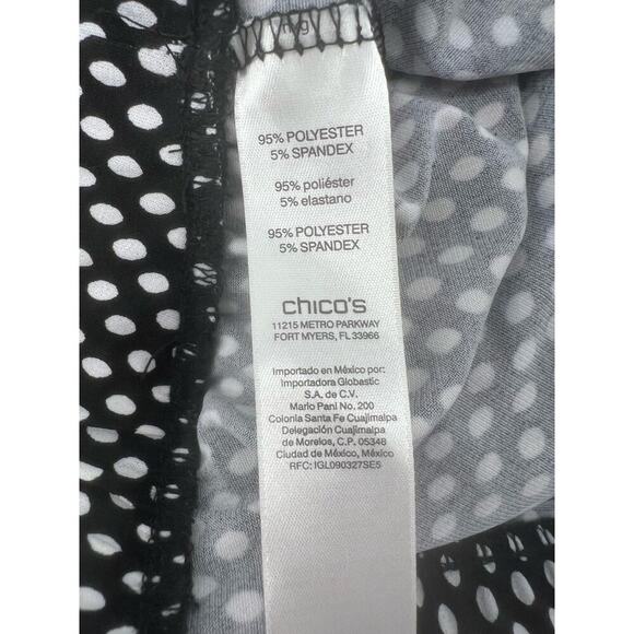 Easywear by Chico’s Black and White dotted Pull on pants size 2 - Picture 5 of 6